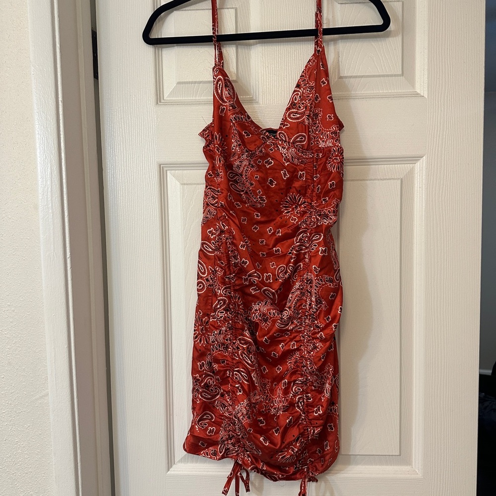 PrettyLittleThing Red Slip Mini Dress Spaghetti Strap
